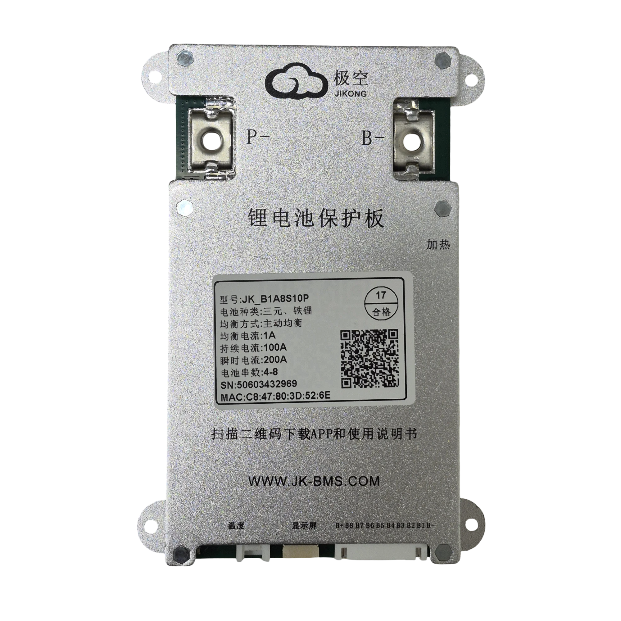 JK BMS B1A8S10P 4S-8S 100A з Bluetooth