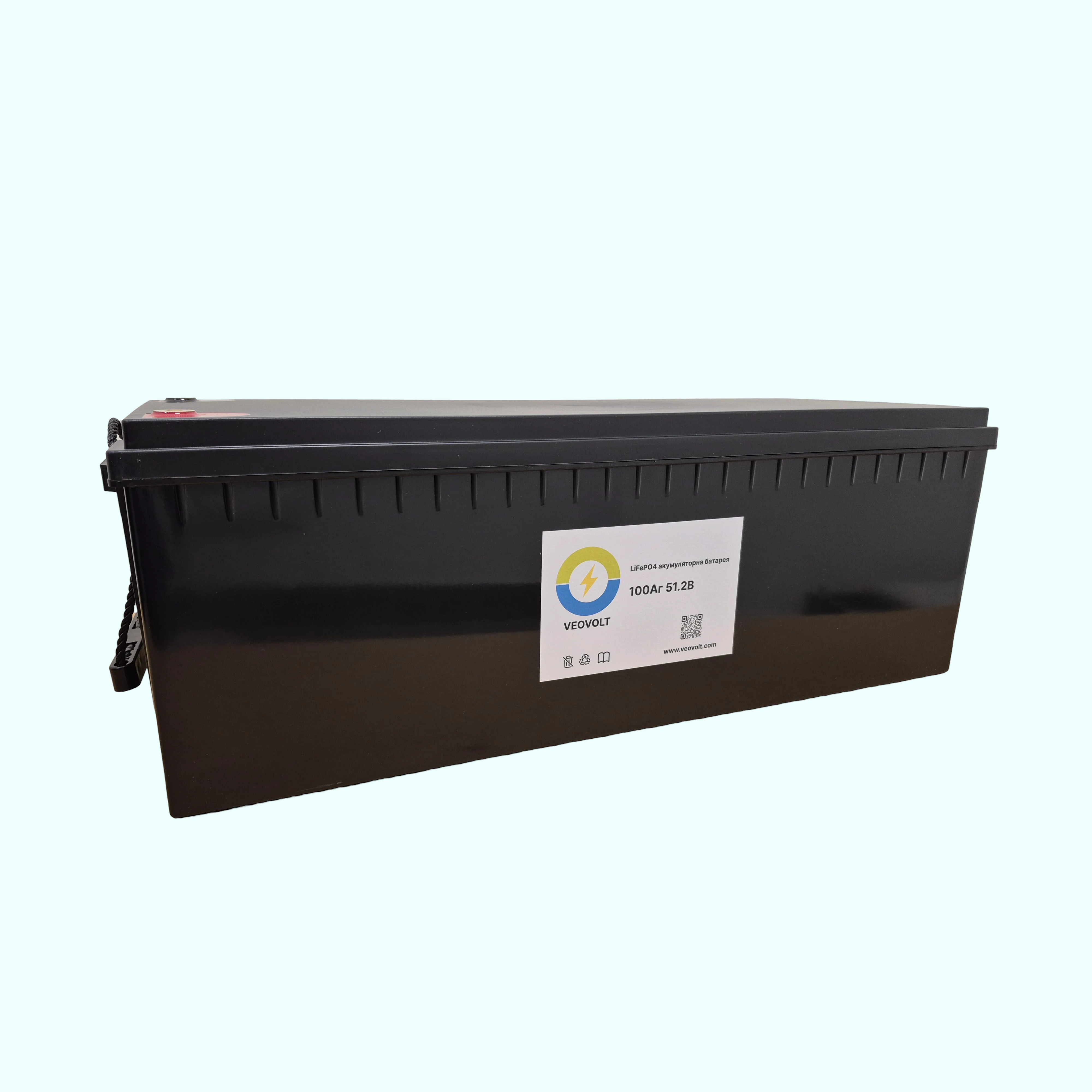 Акумуляторна батарея Veovolt 100Аг 51.2В LiFePO4 з Bluetooth та активним балансиром