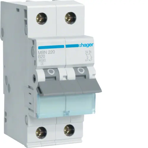 Автоматичний вимикач Hager MBN220 20.0A 2 P