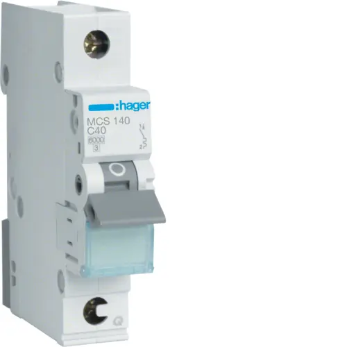 Автоматичний вимикач Hager MCS140 40.0A 1 P