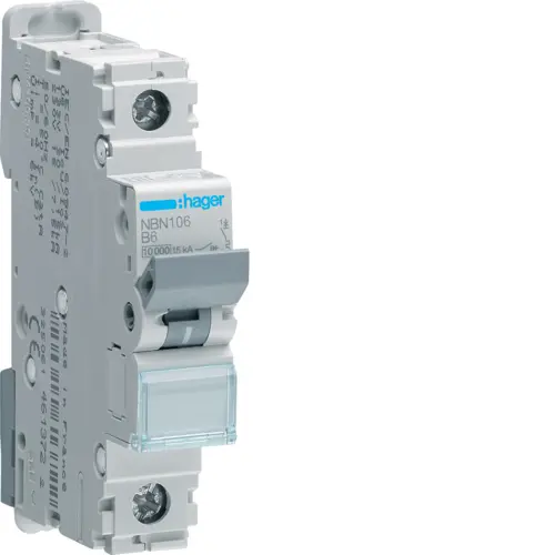 Автоматичний вимикач Hager NBN106 6.0A 1 P