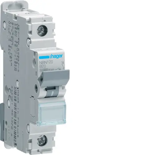 Автоматичний вимикач Hager NBN120 20.0A 1 P