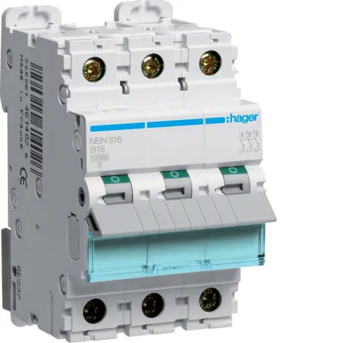 Автоматичний вимикач Hager NBN316 16.0A 3 P