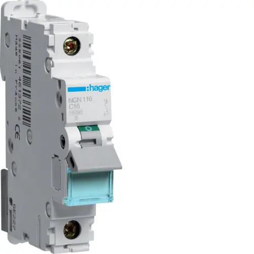 Автоматичний вимикач Hager NCN116 16.0A 1 P