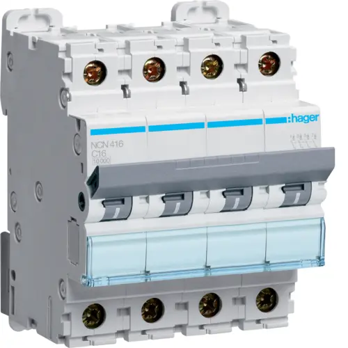Автоматичний вимикач Hager NCN416 16.0A 4 P
