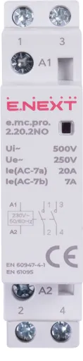 Модульний контактор e.mc.pro.2.20.2NO, 2р, 20А, 2NO, 220В E.NEXT p005217 2