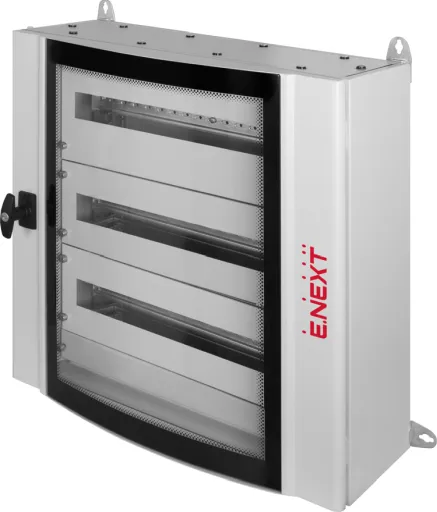Корпус металевий e.mbox.industrial.n.144.gl IP55 навісний на 144 модулів, зі склом E.NEXT CPD6010520-1