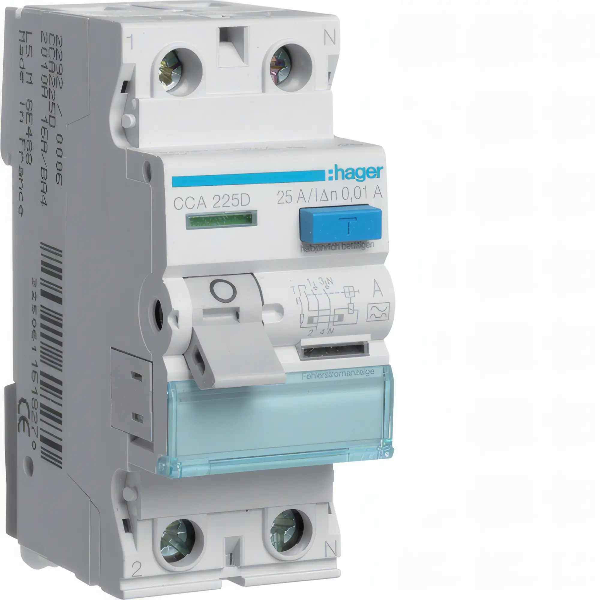 Пристрій захисного вимкнення Hager CCA225D 25.0A 10.0мA 2.0P