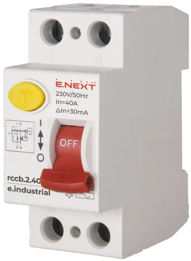 Вимикач диференційного струму E.NEXT (i0220002) e.industrial.rccb.2.40.30, 2р, 40А, 30мА