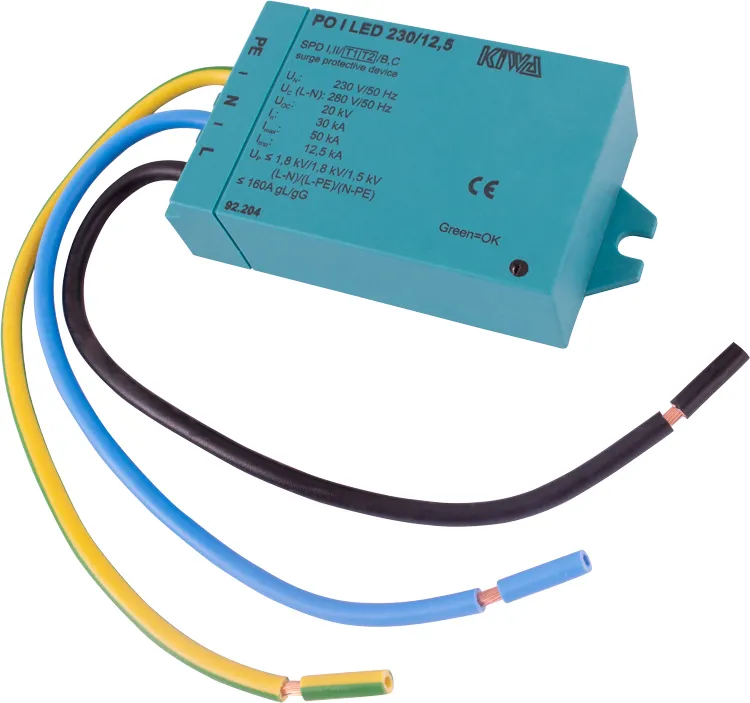 ПЗІП e.PO I LED 230V/12,5kA клас I+II+III, 1 полюс + N-PE, для LED освітлення E.NEXT 92.204