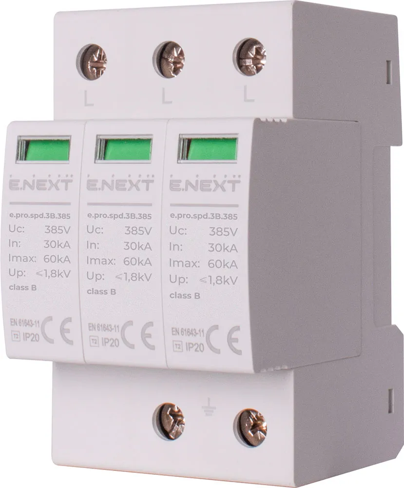 Пристрій для захисту від імпульсних перенапруг E.NEXT p076003 e.pro.spd.3B.385, 3P, клас В