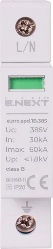 Пристрій захисту від імпульсних перенапруг E.NEXT p076001 e.pro.spd.1B.385, 1P, клас В 2