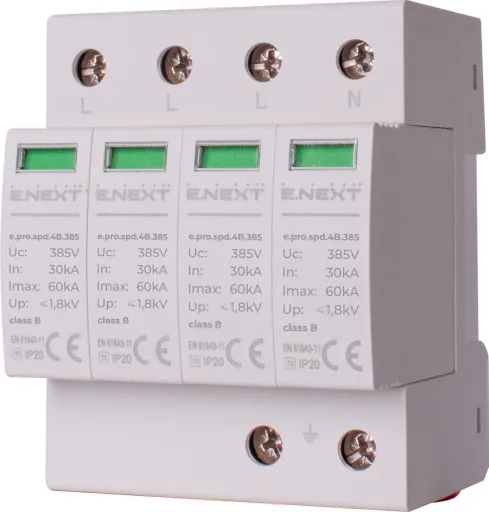 Пристрій для захисту від імпульсних перенапруг E.NEXT p076004 e.pro.spd.4B.385, 4P, клас В
