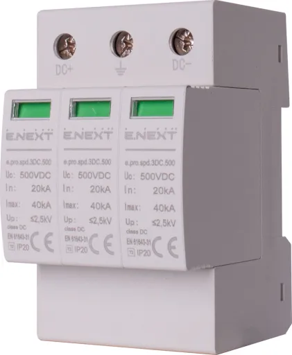 Пристрій для захисту від імпульсних перенапруг p076021 E.NEXT e.pro.spd.3DC.500, 3P, DC