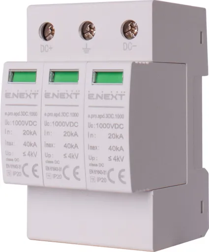 Пристрій для захисту від імпульсних перенапруг E.NEXT p076022 e.pro.spd.3DC.1000, 3P, DC