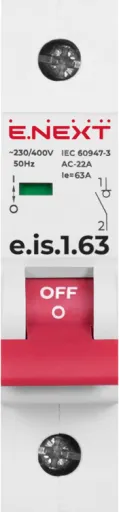 Вимикач навантаження на DIN-рейку e.is.1.63, 1р, 63А E.NEXT p008003 2