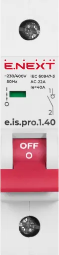 Вимикач навантаження на DIN-рейку E.NEXT p008017 e.is.1.40, 1р, 40А 2