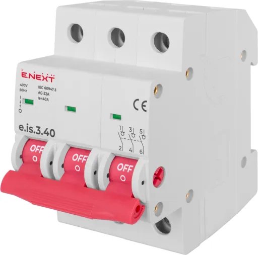 Вимикач навантаження на DIN-рейку E.NEXT p008019, 3P, 40А
