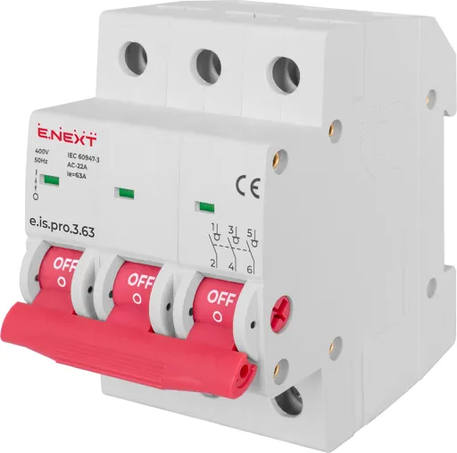 Вимикач навантаження E.NEXT p008020 e.is.3.63, 3р, 63А