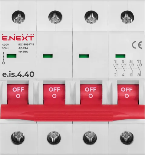 Вимикач навантаження на DIN-рейку E.NEXT p008021 e.is.4.40, 4р, 40А 2