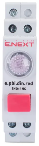 Кнопка з індикатором на DIN-рейку e.pbi.din.red, червона E.NEXT i0790003 2