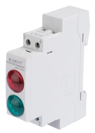 Індикатор на DIN-рейку E.NEXT p059007 - Червоно-зелений, 230В, IP20