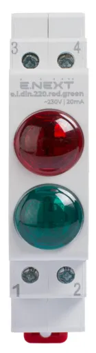 Індикатор на DIN-рейку E.NEXT p059007 - Червоно-зелений, 230В, IP20 2