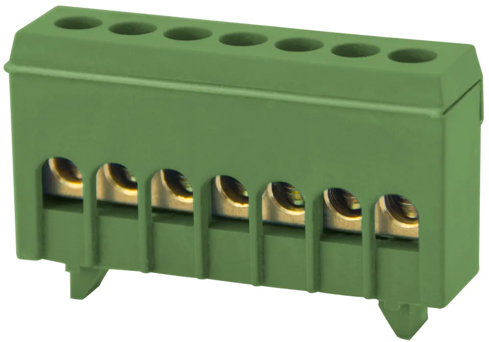 Шина нульова E.NEXT p0650017 e.bsi.pro.1.7 на DIN-рейку в ізольованому корпусі, зелена