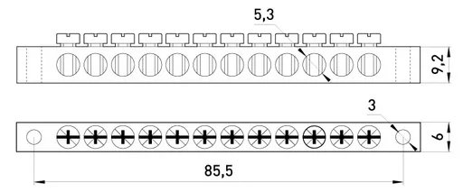 Шина нульова E.NEXT s056002 e.bsa.stand.20.12, 12 отв.х 20 А 3