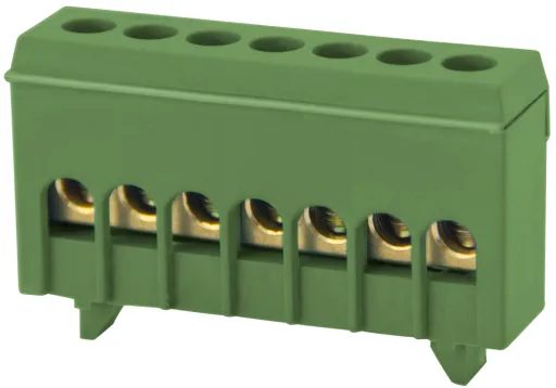 Шина нульова E.NEXT p0650017 e.bsi.pro.1.7 на DIN-рейку в ізольованому корпусі, зелена