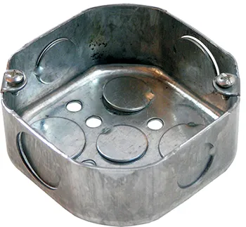 Коробка розпаячна восьмикутна металева для труб з кришкою, товщина стінки 1,5мм E.NEXT i0520002