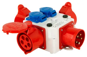 Монтажний набір- розгалужувач 32A 3P+N+Z 400V/ 3x32A 3P+N+Z 400V, 2x10A 2P+Z 250V E.NEXT 408-032