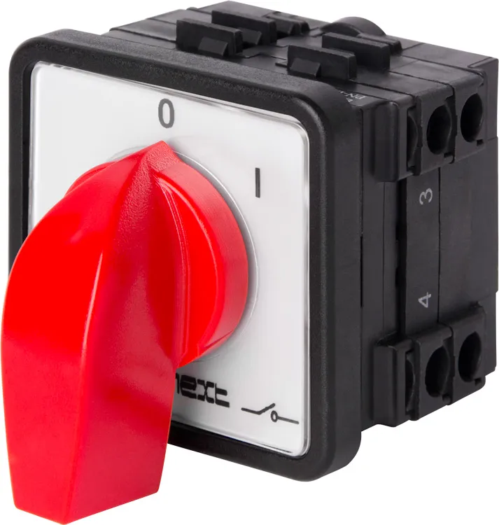 Пакетний перемикач LK25/2.211-ZP/45 щитовий, з передньою панеллю, 3p, 0-1, 25А E.NEXT 8411-200