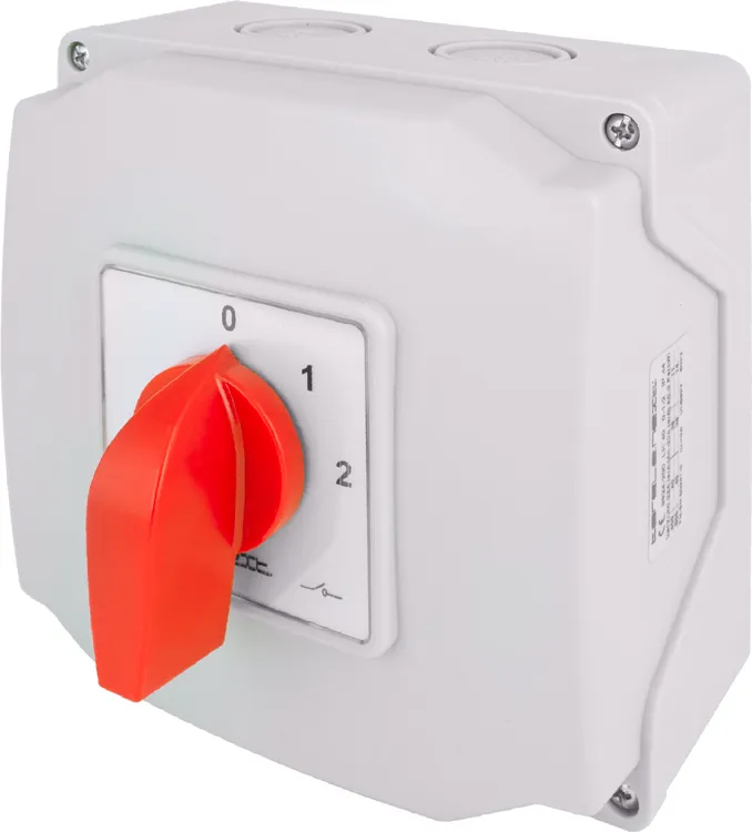 Пакетний перемикач LK63/4.322-ОВ/45 в корпусі, 0-1-2, 63А, IP44 E.NEXT 8824-200