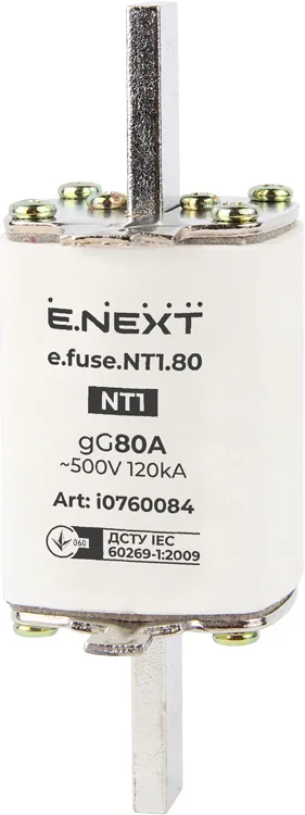 Запобіжник плавкий e.fuse.NT1.80, габарит 1, 80А E.NEXT i0760084