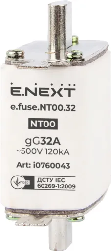 Запобіжник плавкий e.fuse.NT00.32, габарит 00, 32А E.NEXT i0760043