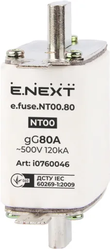 Запобіжник плавкий e.fuse.NT00.80, габарит 00, 80А E.NEXT i0760046