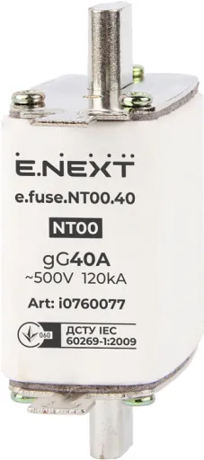 Запобіжник плавкий e.fuse.NT00.40, габарит 00, 40А E.NEXT i0760077