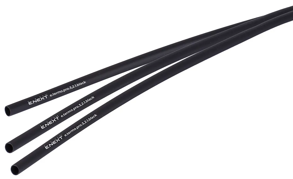 Термоусаджувальна трубка з клейовим шаром e.termo.pro p092006 E.NEXT, 3,2/1, 1м, чорна