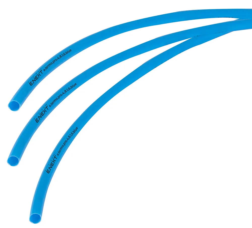 Термоусаджувальна трубка з клейовим шаром e.termo.pro.4,8.1,6.blue, 4,8/1,6, 1м, синя, E.NEXT (p092010)