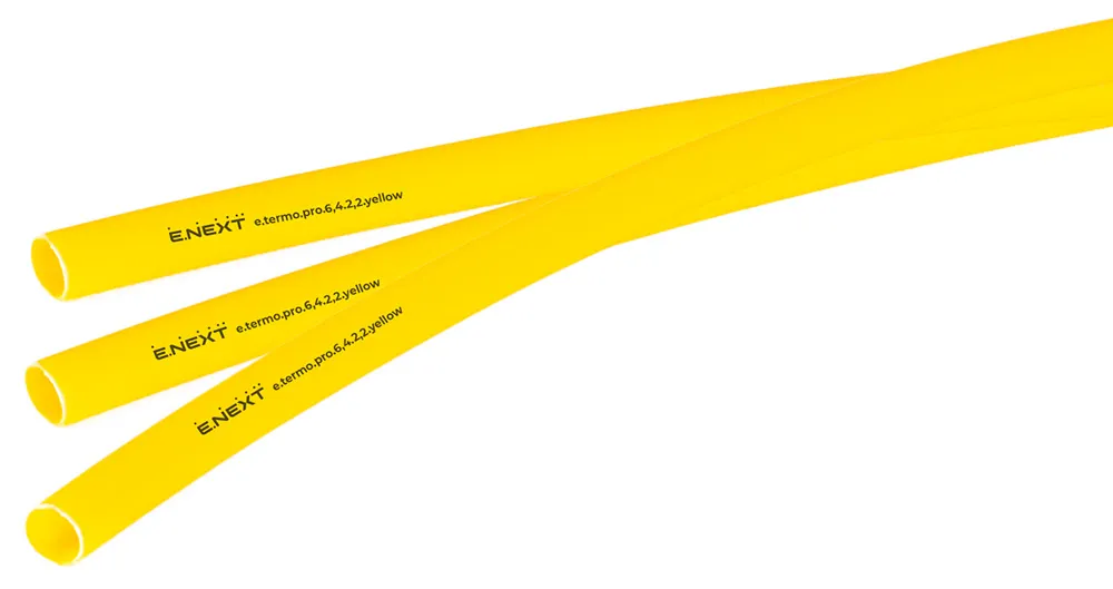 Термоусаджувальна трубка з клейовим шаром E.NEXT p092014 e.termo.pro.6,4.2,2.yellow, 6,4/2,2, 1м, жовта