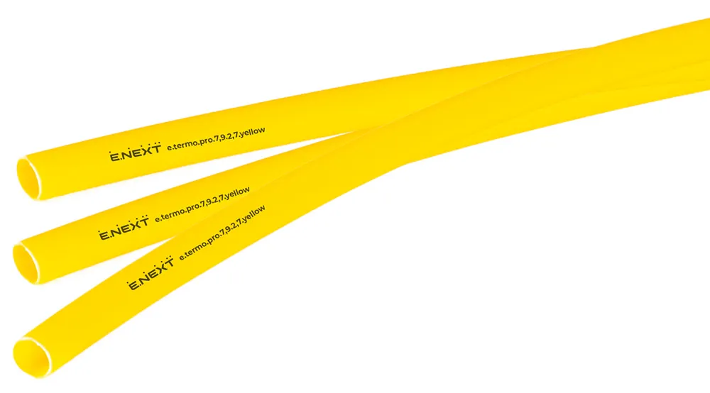 Термоусаджувальна трубка E.NEXT p092020 з клейовим шаром e.termo.pro.7,9.2,7.yellow, 7,9/2,7, 1м, жовта