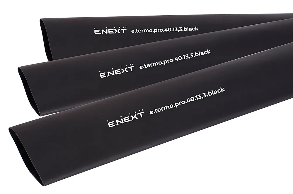 Термоусаджувальна трубка з клейовим шаром E.NEXT p092051 e.termo.pro.40.13,3.black, 40/13,3, 1м, чорна