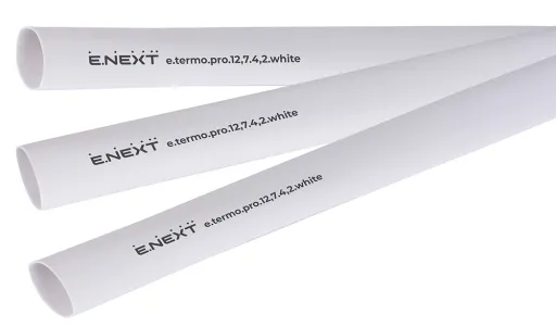 Термоусаджувальна трубка з клейовим шаром, E.NEXT, p092031, 12,7/4,2 мм, біла