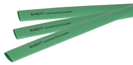 Термоусаджувальна трубка з клейовим шаром E.NEXT p092039, 15,4/5,2 мм, зелена