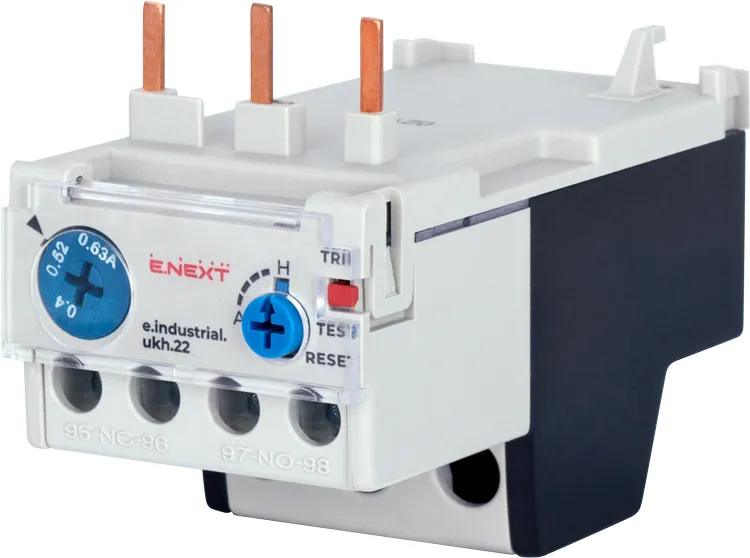 Теплове реле E.NEXT i0110026 e.industrial.ukh.22.0,63 номін. струм 22А, діап. регул. 0,4-0,63 А