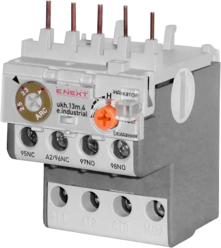 Теплове реле e.industrial.ukh.13M.4.6, номін. струм 13А, діап. регул. 4-6 А, малогабаритне E.NEXT i0110015