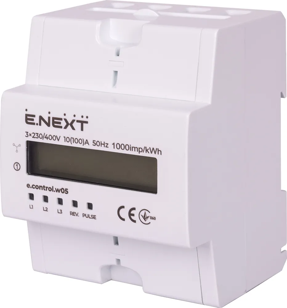 Лічильник трифазний e.control.w05 E.NEXT i0310032 електронний клас 1.0 (некомер)