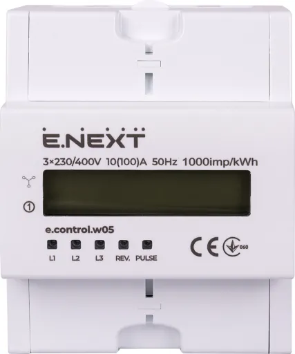 Лічильник трифазний e.control.w05 E.NEXT i0310032 електронний клас 1.0 (некомер) 2