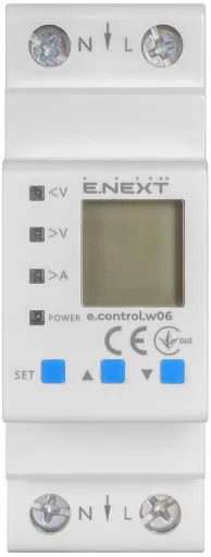 Лічильник однофазний e.control.w06 електронний з функцією захисту і контролю напруги та струму (E.NEXT i0310033) 2